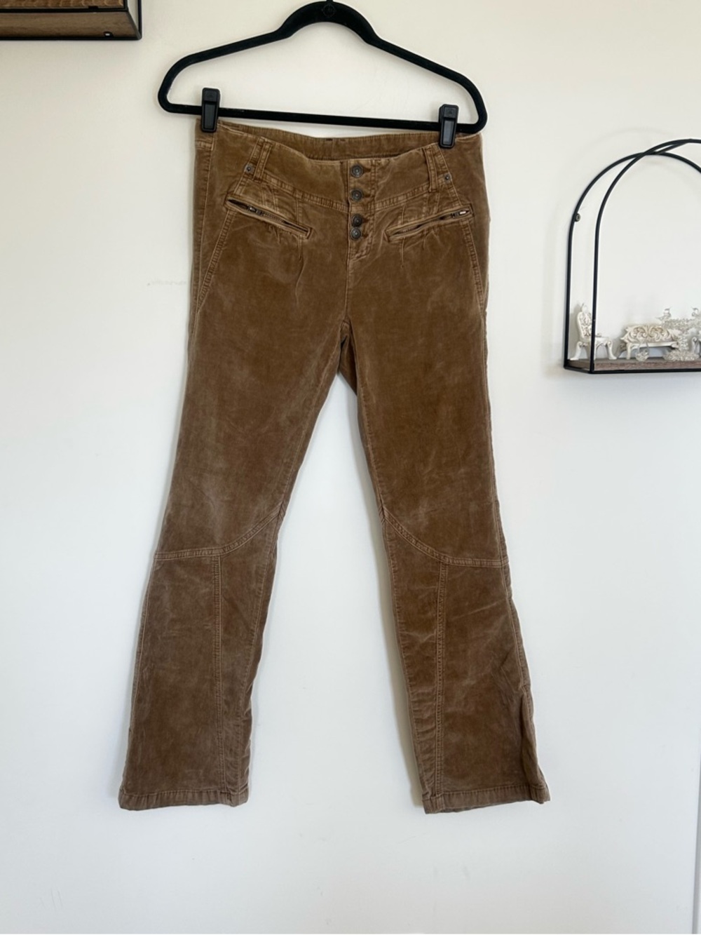 Free People‎ Light Brown Corduroy Flare Pants Size 6